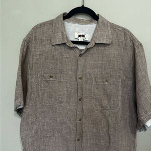 Joseph Abboud Button Up Linen Short Sleeve Semi Dress Casual Shirt
